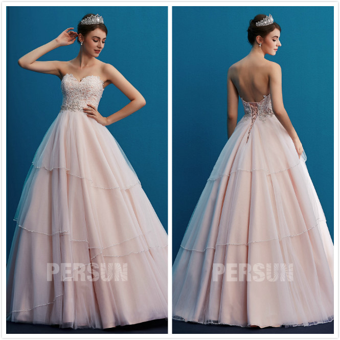 robe de mariée princesse rose bustier coeur 2020